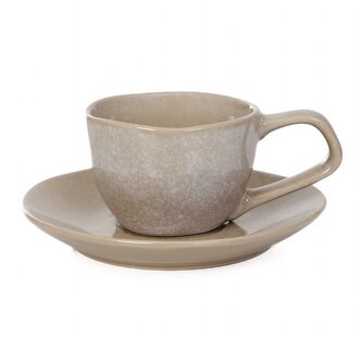 Šálek | ODELA | s podšálkem | béžová | 0,15 l | 887630 Homla