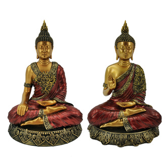 Figurka Thai Buddha - červeno zlatý - Konteplace