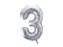 Foliová číslice - stříbrná 3 - 72 cm