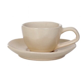 Šálek | ODELA | s podšálkem | krémový | 0,08 l | 887678 Homla
