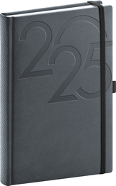 NOTIQUE Denní diář Ajax 2025, černý, 15 x 21 cm