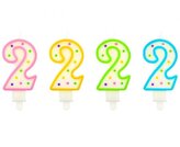 Świeczka cyfra 2 z kropeczkami 7.5cm