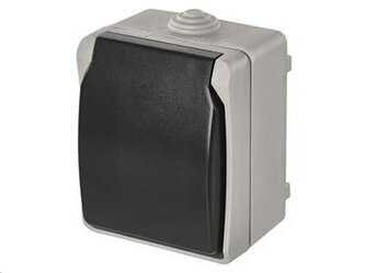 EMOS A1397 zásuvka nástěnná 16A/250V IP54 šedo-černá