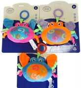 Baby krabík s hrkávkou 14cm chrastítko pro miminko 3 barvy