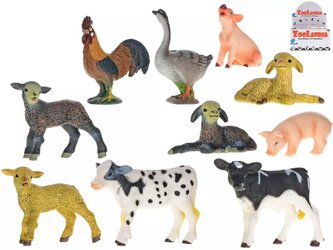 Zvířata mláďata farma 4-9cm plastové figurky zvířátka 10 druhů (1 KS)