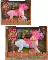 Koník plastový osedlaný 24cm set s doplňky pro princeznu 2 barvy