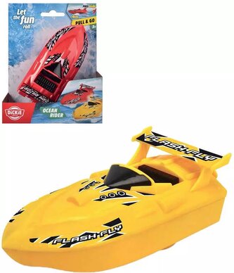 DICKIE Člun Ocean Rider 15cm na natažení na šňůrku do vody plast 2 barvy DICKIE Člun Ocean Rider 15cm na natažení na šňůrku do vody plast 2 barvy