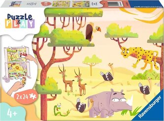 RAVENSBURGER Puzzle&Play: Safari 2x24 dílků