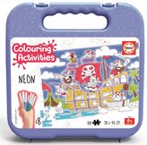 EDUCA Vybarvovací puzzle Piráti 100 dílků s fixy