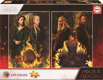 EDUCA Puzzle Rod Draka 2x500 dílků + zdarma lepidlo