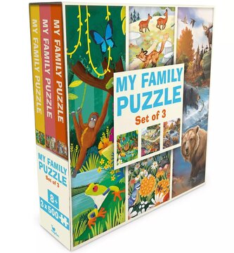 Magellan Rodinné puzzle sada 3v1 Džungle, květiny a divoká zvěř Severu 3x500 dílků
