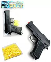 Pistole kuličkovka 13cm policejní revolver na kuličky set s náboji plast