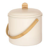 Kompostér Pebbly, NBA167, bambus, nerezová ocel, velikost M, 7 L, průměr 22 cm, uhlíkový filtr