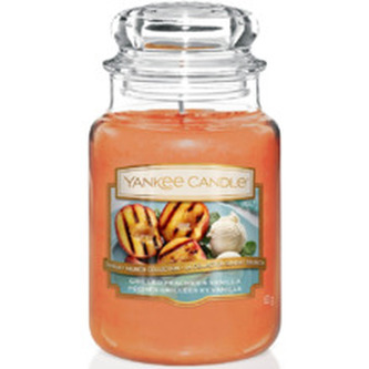 Yankee Candle Aromatická svíčka Classic střední Grilované broskve a vanilka (Grilled Peaches & Vanilla) 411 g unisex