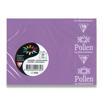 Barevná obálka Clairefontaine 75 x 100 mm, olizová, 20 ks fialová, 75 x 100 mm