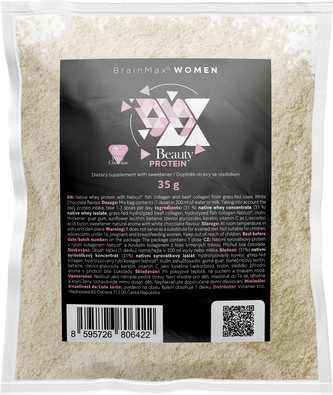 BrainMax Women Beauty Protein, protein pro ženy s kolagenem, keratinem a vitamíny, 35 g, VZOREK