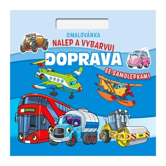 Omalovánka Čtverec Nalepuj a vybarvuj! Doprava