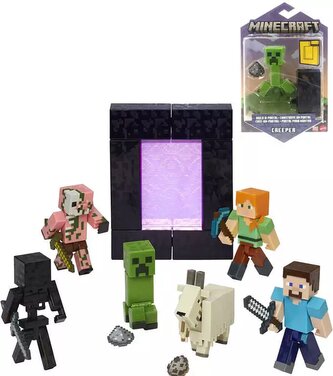 MATTEL Minecraft Build-A-Portal figurka kloubová 8cm různé druhy s doplňky MATTEL Minecraft Build-A-Portal figurka kloubová 8cm různé druhy s doplňky