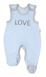 Kojenecké bavlněné dupačky Baby Nellys, Love - modré, vel. 62; 62 (2-3m)