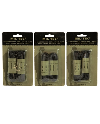 Tkaničky voskované Mil-Tec 180 cm 2 páry - černé, 180