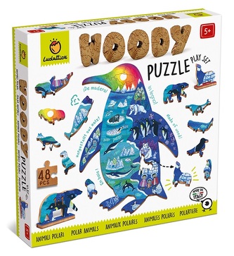 LUDATTICA Polární zvířata dřevěné puzzle 48 dílků