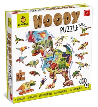 LUDATTICA Dinosauři dřevěné puzzle 48 dílků