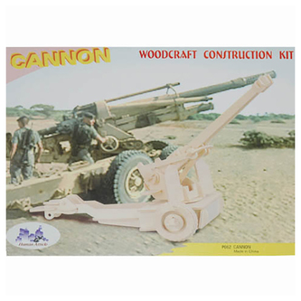 3D dřevěné puzzle Woodcraft Protiletecké dělo - hnědé