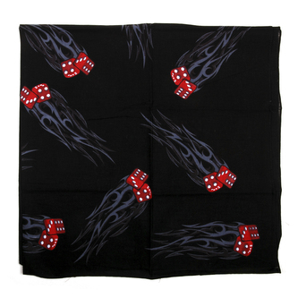 Šátek bandana Fosco Large Dices - bílý