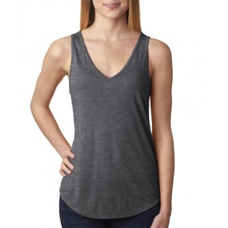 Tílko Bella Flowy V-neck Tank - šedé, M