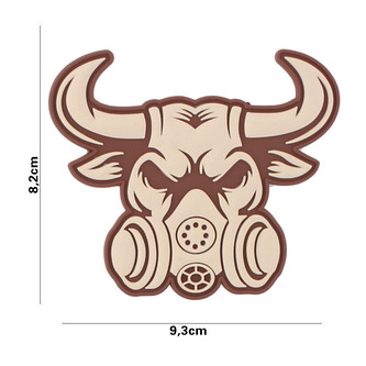 Gumová nášivka 101 Inc Gasmask Bull - béžová