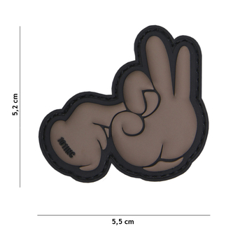 Gumová nášivka 101 Inc Fuck Fingers - šedá