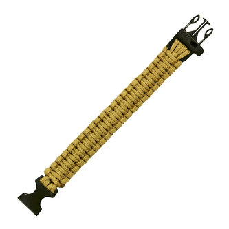 Náramek Paracord 101 Inc Whistle Buckle - coyote