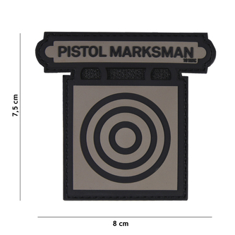 Gumová nášivka 101 Inc Pistol Marksman - šedá