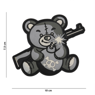 Gumová nášivka 101 Inc Terror Teddy - šedá