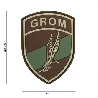 Gumová nášivka 101 Inc znak Grom - multicam