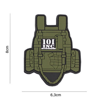 Gumová nášivka 101 Inc Tactical Vest - olivová