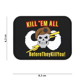 Gumová nášivka 101 Inc nápis Kill em all - barevná