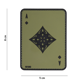 Gumová nášivka 101 Inc Ace of Diamonds - olivová