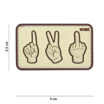 Gumová nášivka 101 Inc One, Two, Fuck You - písková