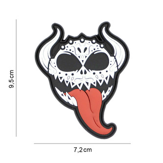 Gumová nášivka 101 Inc Devil Tongue - bílá-červená