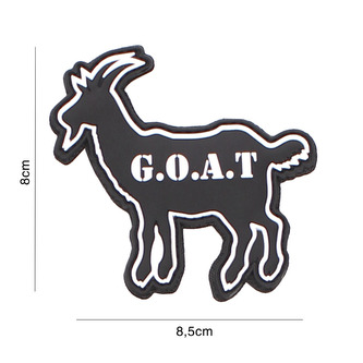 Gumová nášivka 101 Inc nápis G.O.A.T. - černá