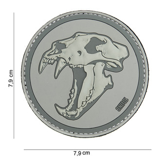 Gumová nášivka 101 Inc Sabertooth Tiger - šedá