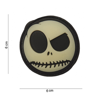 Gumová nášivka 101 Inc Nightmare Smiley - béžová-černá