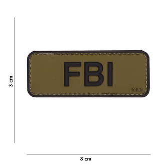 Gumová nášivka 101 Inc nápis FBI - coyote