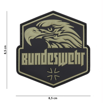 Gumová nášivka 101 Inc znak Bundeswehr - olivová