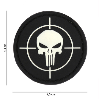 Gumová nášivka 101 Inc Punisher Sight - černá