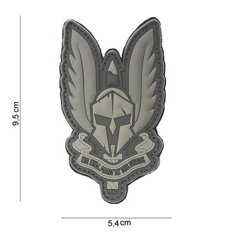 Gumová nášivka 101 Inc Spartan - světle šedá