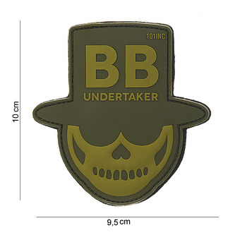 Gumová nášivka 101 Inc nápis BB Undertaker - coyote