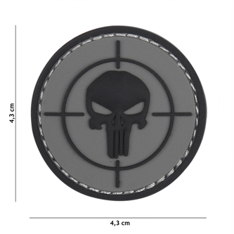 Gumová nášivka 101 Inc Punisher Sight - šedá