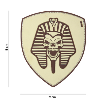 Gumová nášivka 101 Inc Pharaoh Skull - coyote